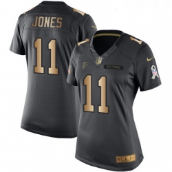Womens Nike Atlanta Falcons 11 Julio Jones Limited BlackGold Salute to Service NFL Jersey