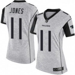 Womens Nike Atlanta Falcons 11 Julio Jones Limited Gray Gridiron II NFL Jersey