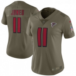 Womens Nike Atlanta Falcons 11 Julio Jones Limited Olive 2017 Salute to Service NFL Jersey