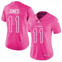 Womens Nike Atlanta Falcons 11 Julio Jones Limited Pink Rush Fashion NFL Jersey