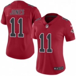 Womens Nike Atlanta Falcons 11 Julio Jones Limited Red Rush Vapor Untouchable NFL Jersey