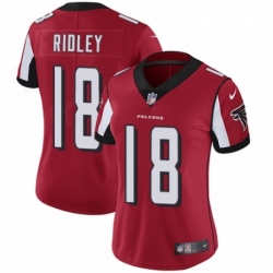 Womens Nike Atlanta Falcons 18 Calvin Ridley Red Team Color Vapor Untouchable Limited Player NFL Jersey