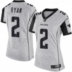 Womens Nike Atlanta Falcons 2 Matt Ryan Limited Gray Gridiron II NFL Jersey
