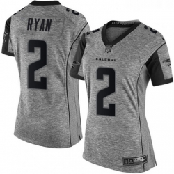 Womens Nike Atlanta Falcons 2 Matt Ryan Limited Gray Gridiron NFL Jersey