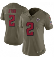 Womens Nike Atlanta Falcons 2 Matt Ryan Limited Olive 2017 Salute to Service NFL Jersey