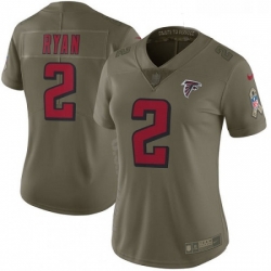 Womens Nike Atlanta Falcons 2 Matt Ryan Limited Olive 2017 Salute to Service NFL Jersey