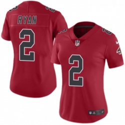Womens Nike Atlanta Falcons 2 Matt Ryan Limited Red Rush Vapor Untouchable NFL Jersey