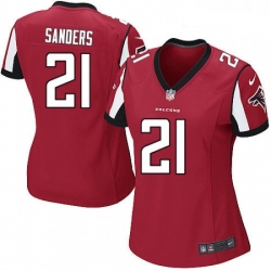 Womens Nike Atlanta Falcons 21 Deion Sanders Game Red Team Color NFL Jersey