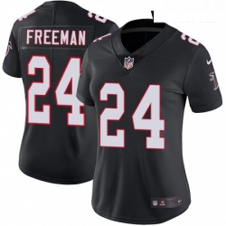 Womens Nike Atlanta Falcons 24 Devonta Freeman Elite Black Alternate NFL Jersey