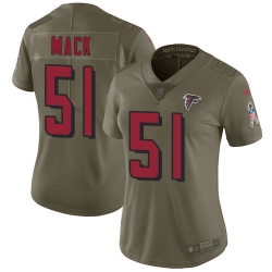 Womens Nike Falcons #51 Alex Mack Olive  Stitched NFL Limited 2017 Salute to Service Jersey