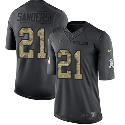 Nike Falcons #21 Deion Sanders Black Youth Stitched NFL Limited 2016 Salute to Service Jersey