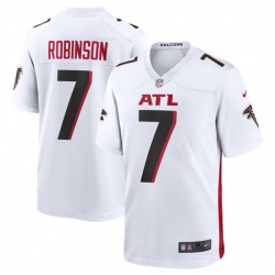 Youth Atlanta Falcons 7 Bijan Robinson White 2023 Draft Stitched Game Jersey