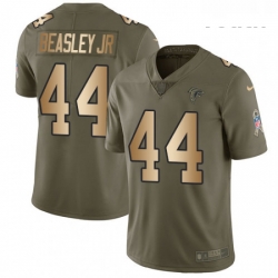 Youth Nike Atlanta Falcons 44 Vic Beasley Limited OliveGold 2017 Salute to Service NFL Jersey