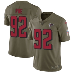 Youth Nike Falcons #92 Dontari Poe Olive Stitched NFL Limited 2017 Salute to Service Jersey