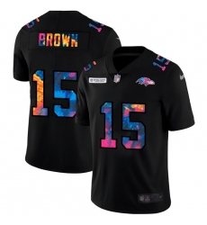 Baltimore Ravens 15 Marquise Brown Men Nike Multi Color Black 2020 NFL Crucial Catch Vapor Untouchable Limited Jersey
