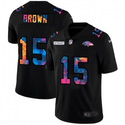 Baltimore Ravens 15 Marquise Brown Men Nike Multi Color Black 2020 NFL Crucial Catch Vapor Untouchable Limited Jersey
