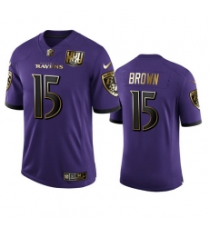 Baltimore Ravens 15 Marquise Brown Men Nike Purple Team 25th Season Golden Limited NFL Jersey
