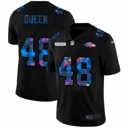 Baltimore Ravens 48 Patrick Queen Men Nike Multi Color Black 2020 NFL Crucial Catch Vapor Untouchable Limited Jersey