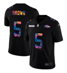 Baltimore Ravens 5 Marquise Brown Men Nike Multi Color Black 2020 NFL Crucial Catch Vapor Untouchable Limited Jersey