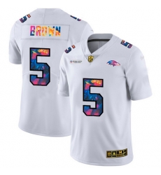 Baltimore Ravens 5 Marquise Brown Men White Nike Multi Color 2020 NFL Crucial Catch Limited NFL Jersey