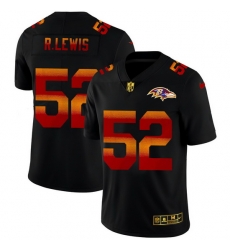 Baltimore Ravens 52 Ray Lewis Men Black Nike Red Orange Stripe Vapor Limited NFL Jersey