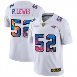 Baltimore Ravens 52 Ray Lewis Men White Nike Multi Color 2020 NFL Crucial Catch Limited NFL Jersey