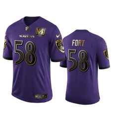 Baltimore Ravens 58 L J  Fort Men Nike Purple Team 25th Season Golden Limited NFL Jersey