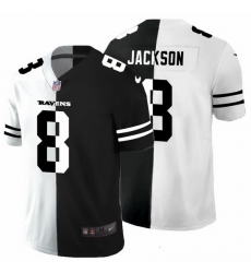 Baltimore Ravens 8 Lamar Jackson Men Black V White Peace Split Nike Vapor Untouchable Limited NFL Jersey