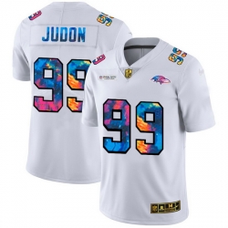 Baltimore Ravens 99 Matthew Judon Men White Nike Multi Color 2020 NFL Crucial Catch Limited NFL Jersey