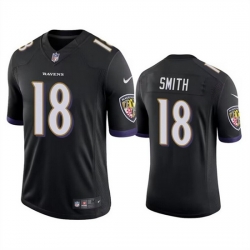 Men Baltimore Ravens 18 Roquan Smith Black Game Jersey