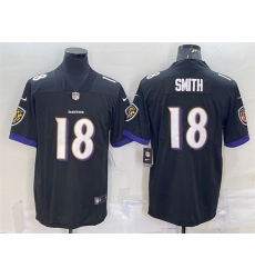 Men Baltimore Ravens 18 Roquan Smith Black Vapor Untouchable Limited Stitched Jersey