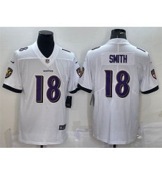 Men Baltimore Ravens 18 Roquan Smith White Vapor Untouchable Limited Stitched Jersey