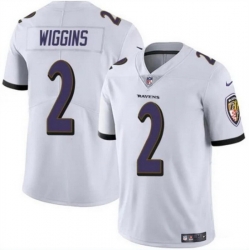 Men Baltimore Ravens 2 Nate Wiggins White 2024 Draft Vapor Limited Football Jersey
