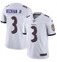 Men Baltimore Ravens 3 Odell Beckham Jr  White Vapor Untouchable Football Jersey