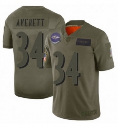 Men Baltimore Ravens 34 Anthony Averett Limited Camo 2019 Salute to Service Football Jersey