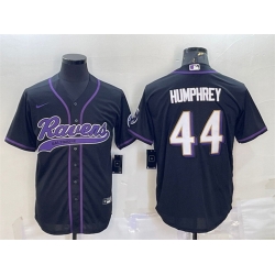 Men Baltimore Ravens 44 Marlon Humphrey Black With Patch Cool Base Stitched Baseball Jersey