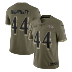 Men Baltimore Ravens 44 Marlon Humphrey Olive 2022 Salute To Service Limited Stitched Jersey