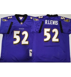 Men Baltimore Ravens 52 Ray Lewis Purple M&N Throwback Jersey