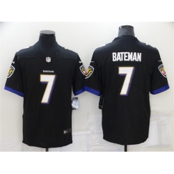 Men Baltimore Ravens 7 Rashod Bateman Black Vapor Untouchable Limited Stitched Jersey