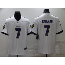 Men Baltimore Ravens 7 Rashod Bateman White Vapor Untouchable Limited Stitched jersey