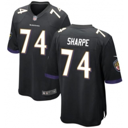 Men Baltimore Ravens #74 Shannon Sharpe Black Vapor Limited Stitched Jersey
