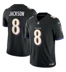 Men Baltimore Ravens 8 Lamar Jackson Black 2023 F U S E Vapor Jersey