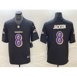 Men Baltimore Ravens 8 Lamar Jackson Black Vapor Limited Football Jersey