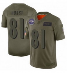Men Baltimore Ravens 81 Hayden Hurst Limited Camo 2019 Salute to Service Football Jersey