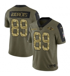 Men Baltimore Ravens 89 Mark Andrews 2021 Salute To Service Olive Camo Limited Stitched Jersey
