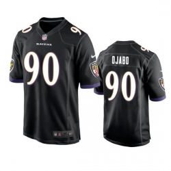 Men Baltimore Ravens 90 David Ojabo Black Stitched Game Jersey