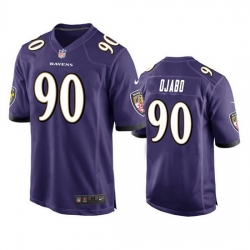 Men Baltimore Ravens 90 David Ojabo Purple Stitched Game Jersey