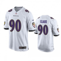 Men Baltimore Ravens 90 David Ojabo White Stitched Game Jersey