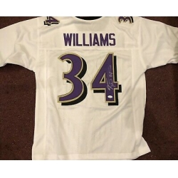 Men Baltimore Ravens Ricky Williams #34 Throwback Stitched Jersey White
