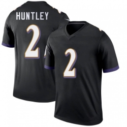 Men Nike Baltimore Ravens #2 Tyler Huntley Black Vapor Untouchable Limited Jersey